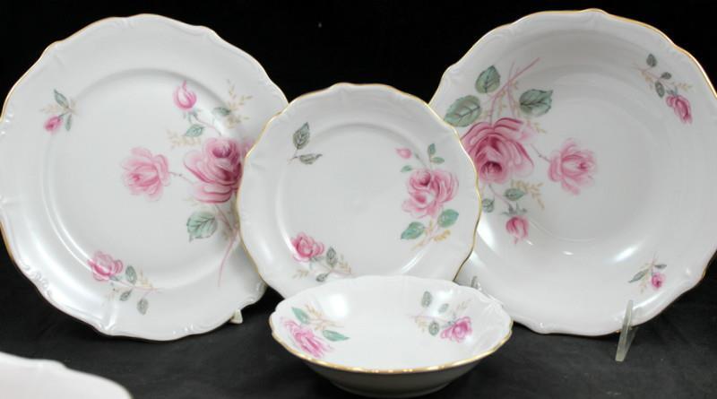 Forest Moonglow Lot of Salad and Bread Plates with Fruit and Soup Bowls