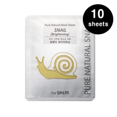 [the SAEM] Pure Natural Mask Sheet Snail Brightening (10 sheets)