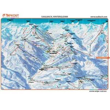 Wipeout Saalbach Piste Map Microfibre Goggle Cloth and Resort Map