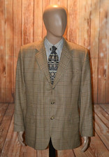 Ermenegildo Zegna Men Tessuto Wool Plaid Dual Vent Sports Coat Sz 44R US