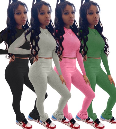 Women Long Sleeve T-shirt Flare Jogger 