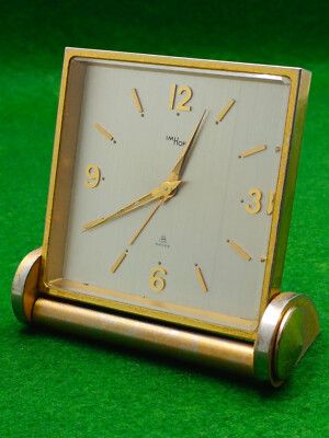 vintage IMHOF Desk Clock Swiss resonant sound Mechanical Manual Elegance style