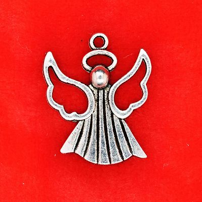 3 x Tibetisches Silber Heiliger Engel mit Flügeln Charm Anhänger Schmuckherstellung