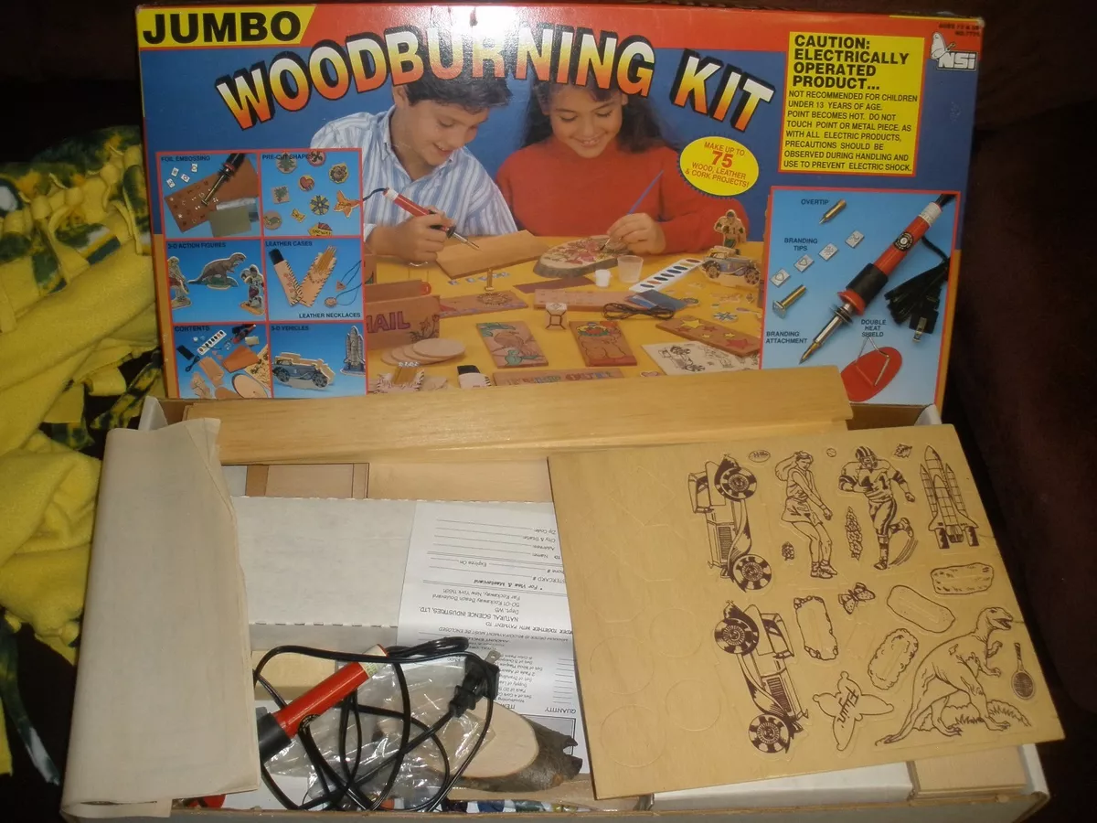 Vintage THE JUMBO WOOD BURNING SET NO. 7770 NSI Natural Science 1983 Ages  13 & U