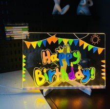 Acrylic LED Erasable Drawing Message Board USB Night Light for Kids Gift