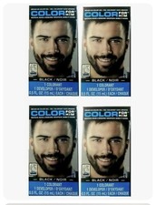 Color For Him 5 Minute Brush In Dye Mustache Beard Sideburns Black Lot of 4