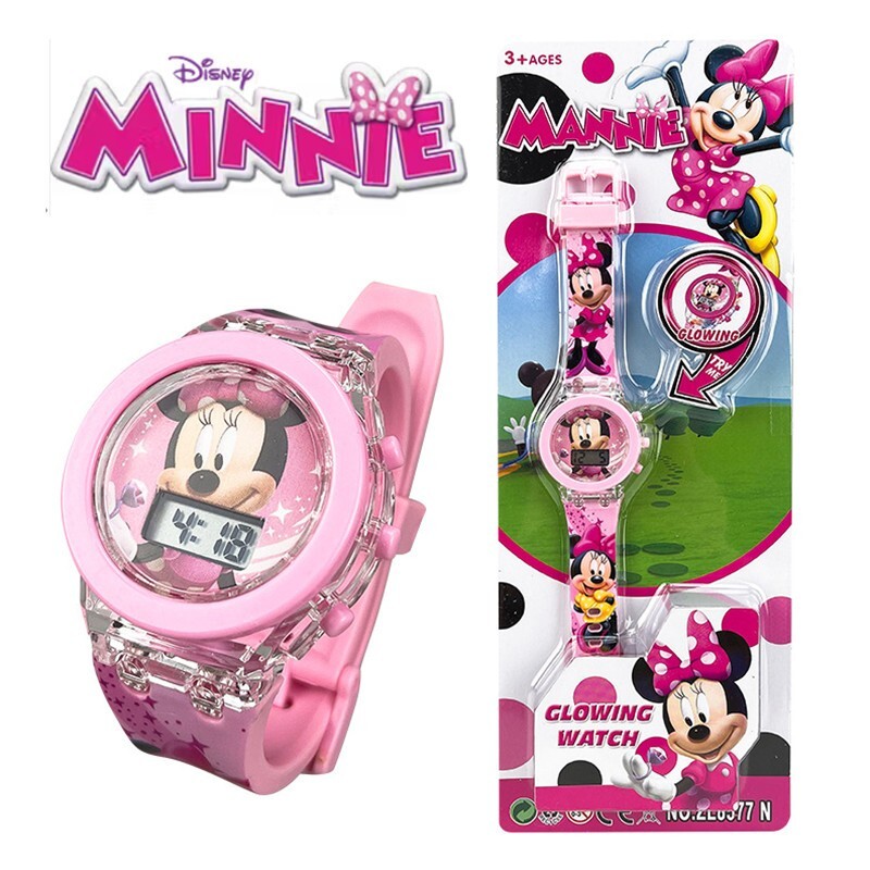 GLOWING WATCH MINNIE MOUSE KIDS GIRL LED ELECTRONIC DIGITAL DISPLAY WATCH TOY