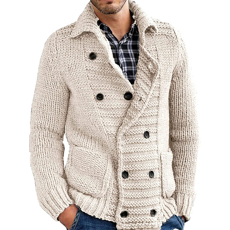 Mens Thick Double breasted Cardigan Knitted Sweater Jumper Jacket Tops Warm  Coat | eBay