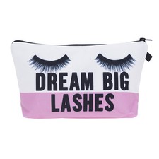 Eyelash Extensions Travel Cosmetic Makeup Bag Case Dream Big Lashes Lash-o-holic