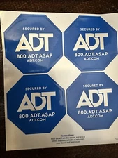 8 Home Security Stickers OEM Blue And White Octagon Shaped