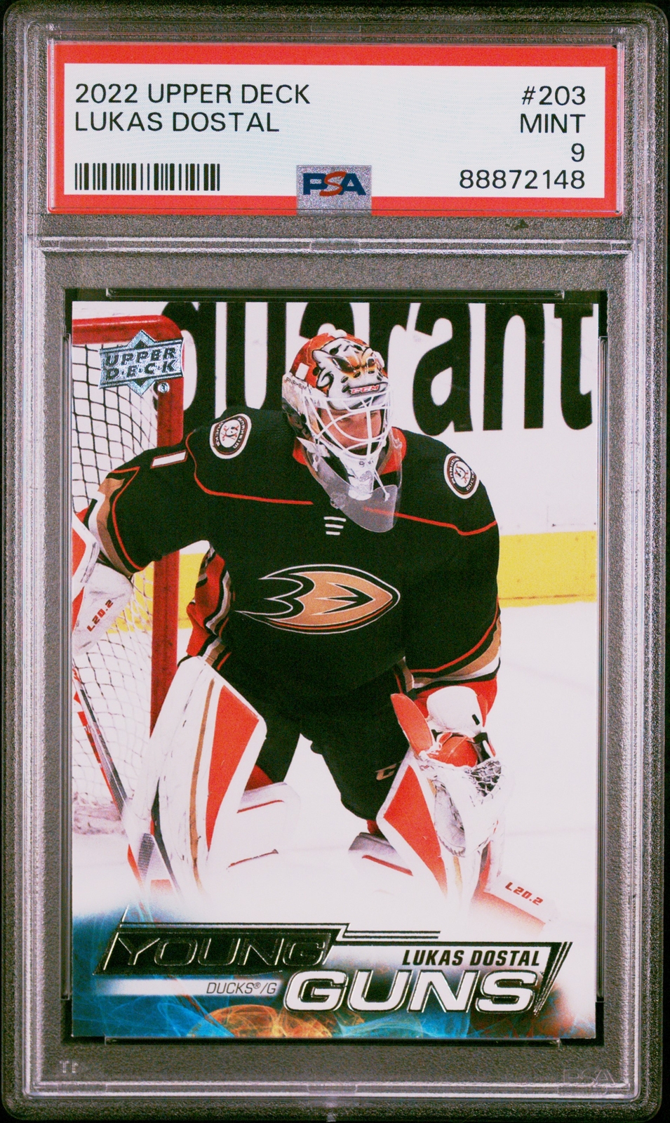 Lukas Dostal 2022 Upper Deck Series 1 Young Guns PSA 9 #203 Anaheim Ducks
