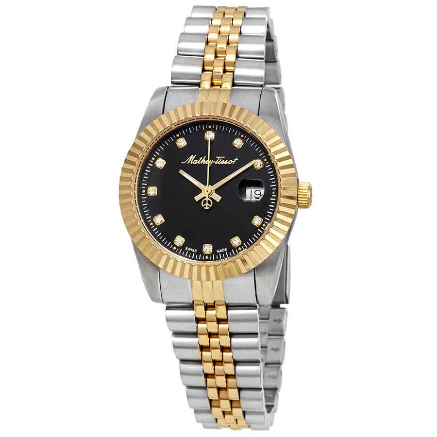 Mathey Tissot Mathey III Quartz Crystal Black Dial Ladies Watch
