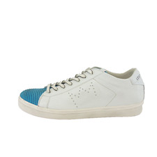 Sneaker LEATHER CROWN uomo bianche scarpe basse tempo libero sport pelle EU 42 nuove