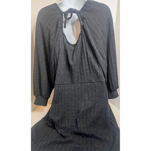 Wrangler Retro Knit Dress BLK/Gray Square Neck Long Sleeve NWT SZ XL - Picture 5 of 11