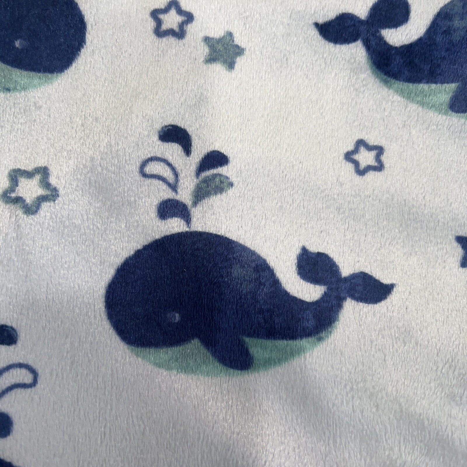 SL Home Fashions Soft Baby Whale Blanket Blue White Star 30x40 Nautical
