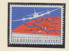 BUNDESREPUBLIK 1955 ** Luftpost-Vignette DÜSSELDORF Send your airfreight and air