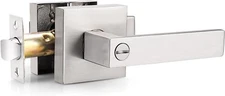 Probrico Heavy Duty Square Satin Nickel Privacy Door Handle Keyless Locking