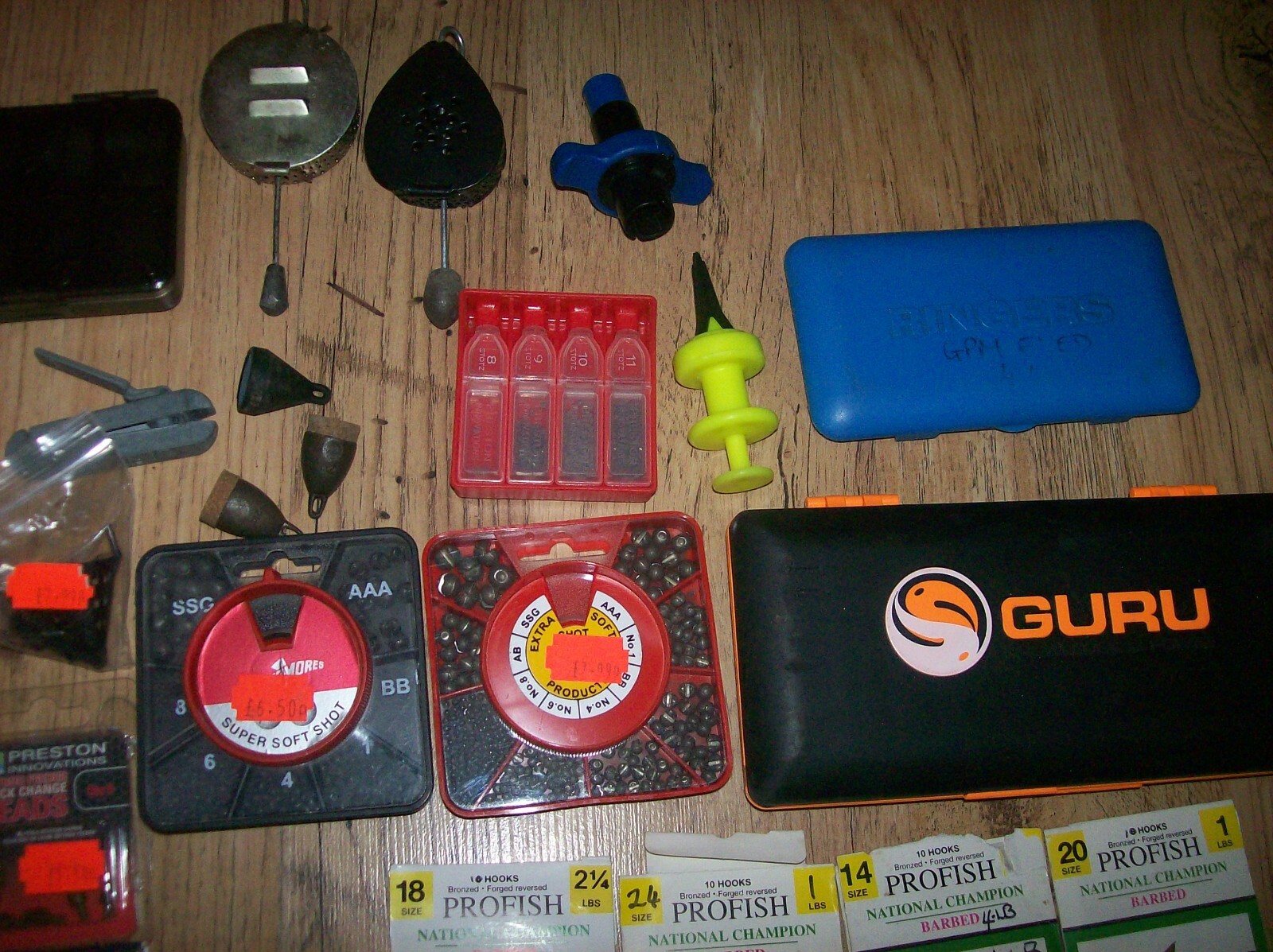 joblot of terminal fishing tackle preston innovations, ringers , guru