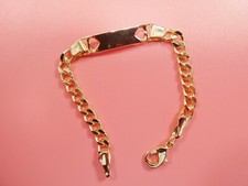 5.5 INCH 18K GOLD FILLED CUBAN STYLE DOUBLE HEART BABY ID BRACLET