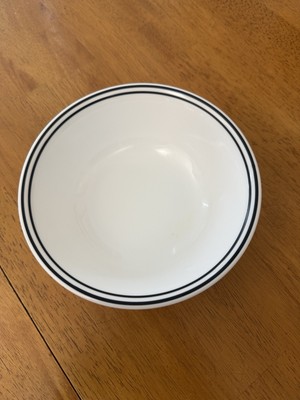 Corelle City Block Black Double Rim Band Soup Cereal Bowls (SET OF THREE)