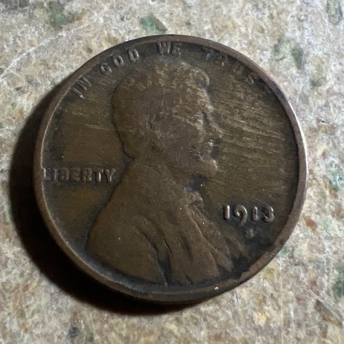 1913-S LINCOLN WHEAT CENT, low mintage date, "FINE" condition A-472