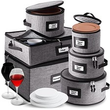 Fine China Storage Containers Hard Shell, 6 Piece Dish 6 Piece Dish Storage Set