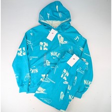 Nike Youth X-Large Club Fleece Logo Hoodie  Shorts Set - Teal  White