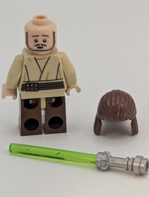 LEGO Star Wars Qui-Gon Jinn SW0810 Minifigure 75169 Green Lightsaber Genuine 