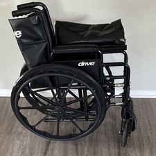 Drive Manual Wheelchair Foldable Black with Detachable Footrests  Wheel Locks