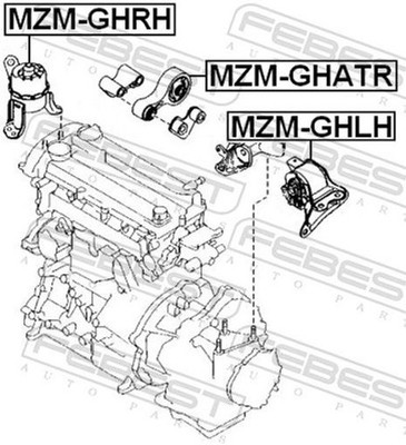 For FEBEST MZM-GHLH LEFT ENGINE MOUNT (HYDRO)
