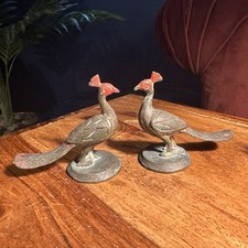 Vintage kaltbemalte Bronze Pfau Figuren Paar Wiener Stil Vogel 20er Jahre
