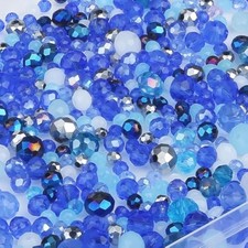 1100pcs 4mm 6mm 8mm blue faceted glass beads for jewelry making crysta