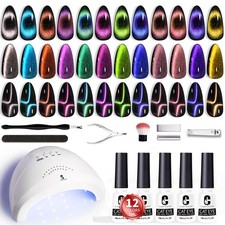 Clara Colors Cat Eye Gel Nail Polish Kit 12 Colors 9D Magnetic Gel Nail Polish
