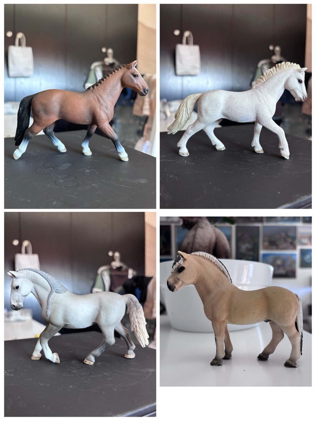 set of 4 rare schleich horses