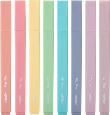 Mr. Pen- Aesthetic Cute Pastel Highlighters Set, 8 pcs, 8 Pack, Candy Colors 
