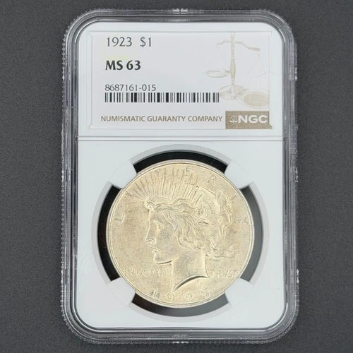 1923 P S$1 Peace Silver Dollar NGC MS63 Philadelphia Mint