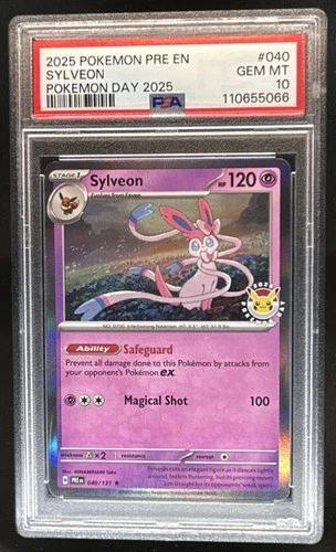 2025 Pokemon Prismatic Evolutions Sylveon Day Stamp #040/131 PSA 10