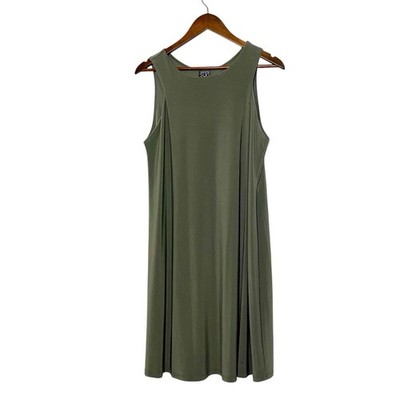 Clara Sunwoo Olive Green Sleeveless Knit Swing Tank Dress Size M