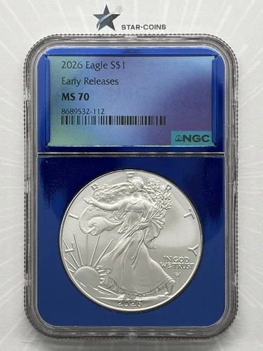 2026 Silver Eagle NGC MS70 Electric Blue Core