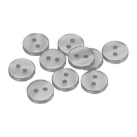 10Stk KnöPfe Kunstharz Zum NäHen,10Mm,Rund,Flach,2 LöCher,Kleidung,KnöPfe,Grau