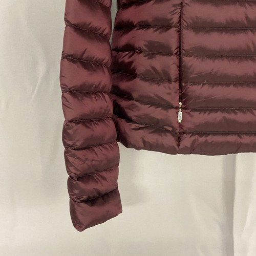 Per Una Burgundy Puffer Jacket Womens UK 22 Down Filled Hooded Pockets Coat - Picture 5 of 14