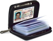 Card Holder for Women Men RFID Small Wallets Credit Case Black,20 Slots