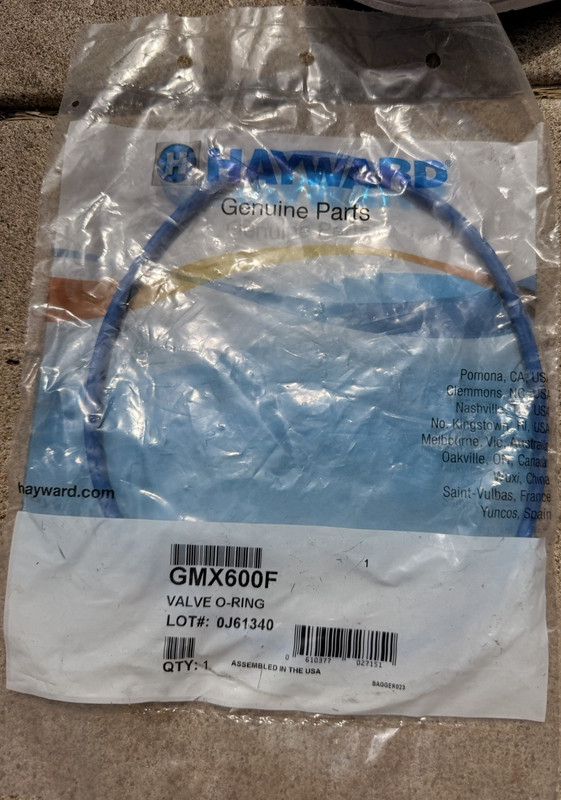 Hayward Valve O-Ring, Swivel Nut & Knob, Valve Clamp GMX600F SPX1600PN