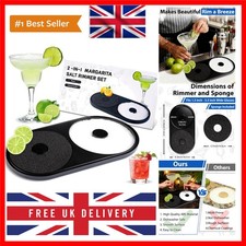 Margarita Salt Rimmer Set, 1 Pack Bar Salt and Sugar Rimmer with Sponge, 2-in...