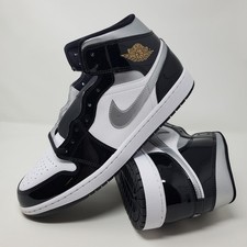 Size 13 - Air Jordan 1 SE Mid Black White Metallic Silver  display picture 1
