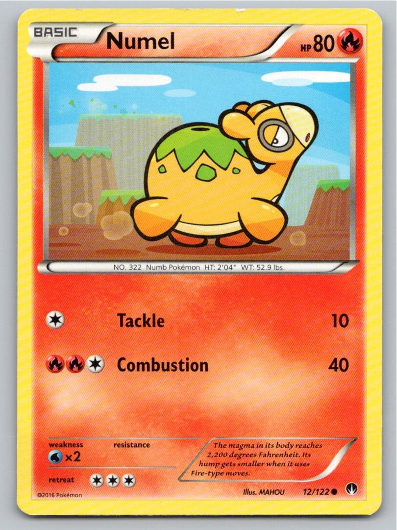 2016 POKEMON NUMEL BREAKPOINT 12/122 C NM A89053 FREE S&H
