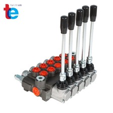 5 Spool 13 GPM 3600 PSI Hydraulic Control Valve Double Acting SAE Ports New