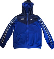 Nike Repeat Boys Hoodie Jacket Navy Blue Dri Fit XL Tight Fitting Full Zip