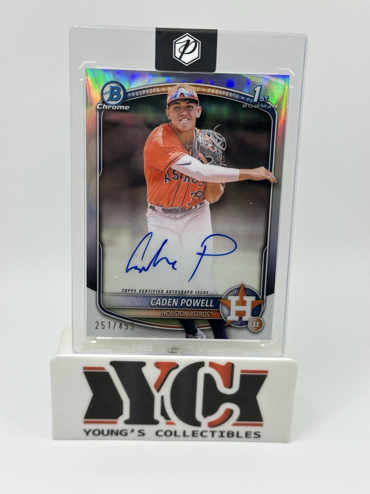 Caden Powell 2025 Bowman Chrome #CPA-CPO 1st Bowman Prospect Auto Refractor /499