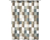 Duschvorhang Kleine Wolke Check Beige Textil 180 X 200 Cm